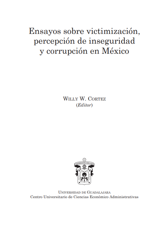 Portada libro Ensayos sobre victimización, percepción de inseguridad y corrupción en México