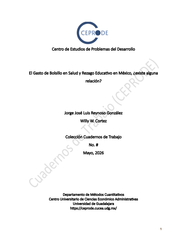 Portada cuaderno El Gasto de Bolsillo en Salud y Rezago Educativo en México, ¿existe alguna relación?