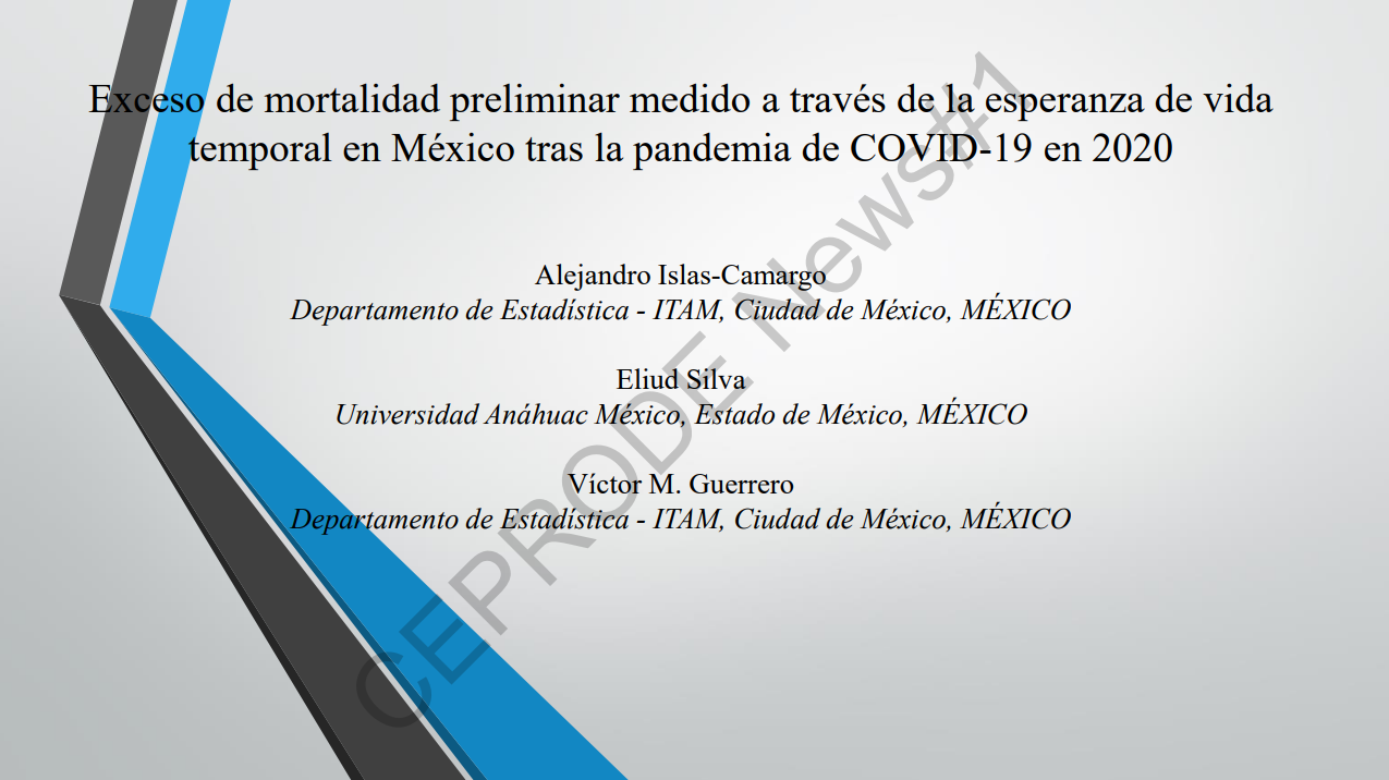 Portada newsletter Exceso de mortalidad preliminar medido a través de la esperanza de vida temporal en México tras la pandemia de COVID-19 en 2020.